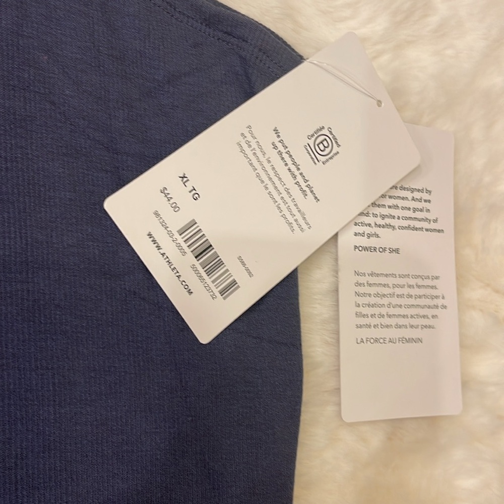 NWT ATHLETA XL Blue Ribbed Tank Top Well Rested Rib Style Sleep Tank Camisole - Picture 3 of 8